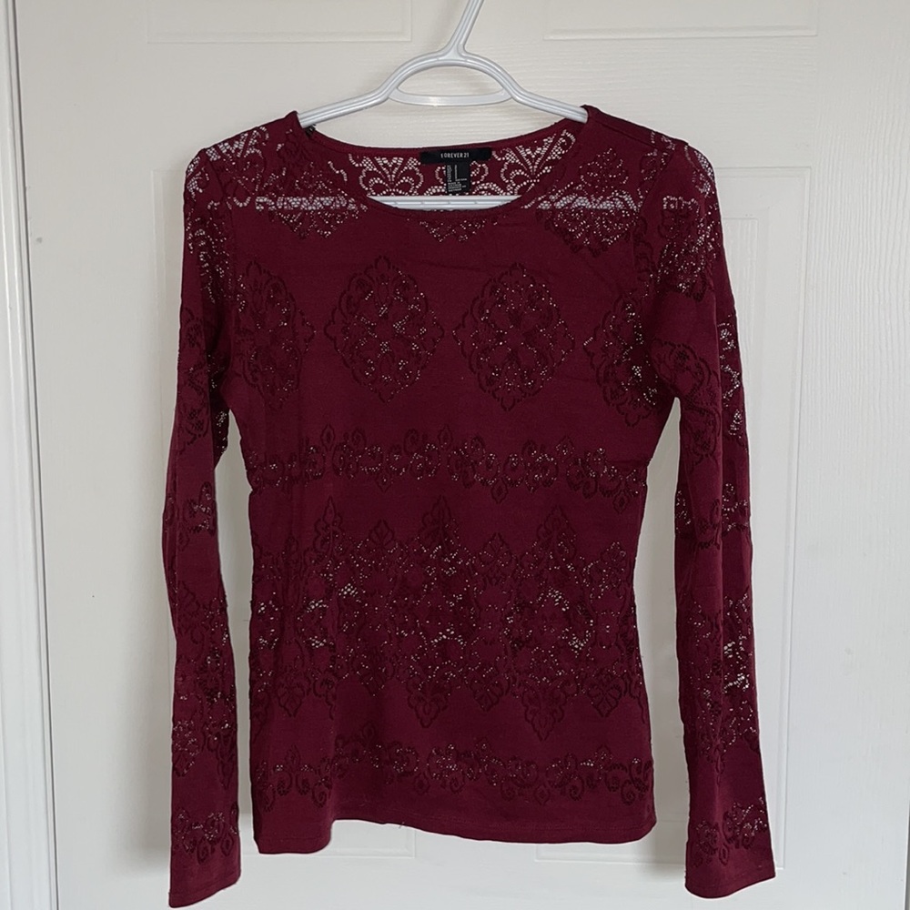 Red Lace Long Sleeve